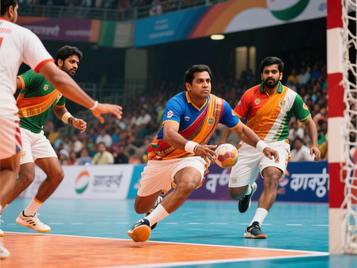 Handball Legends India Cover Handball Legends India game cover showing Indian players in action